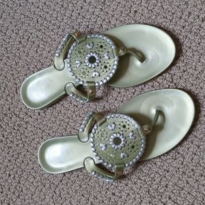 Jack Rogers Georgica Jelly Thong Sandals Sage Green